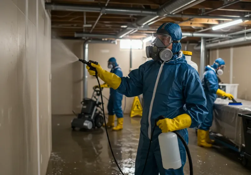 Basement Sanitization and Antimicrobial Treatment process in Framingham, MA